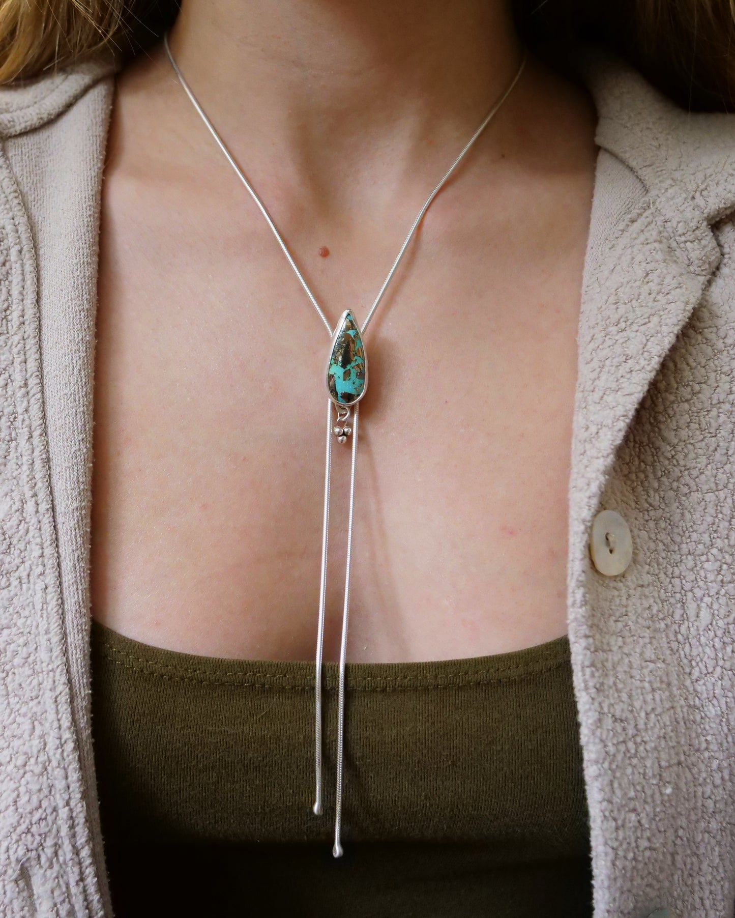 Pyrite in Turquoise Bolo