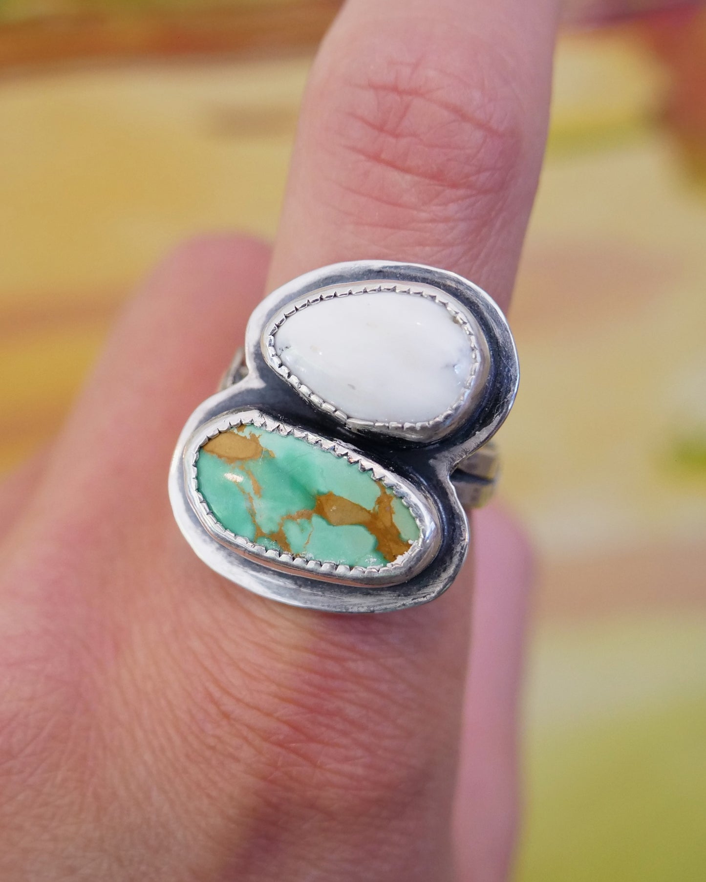 Mountain Ring, White Buffalo and Kings Manassa, Size 8.25
