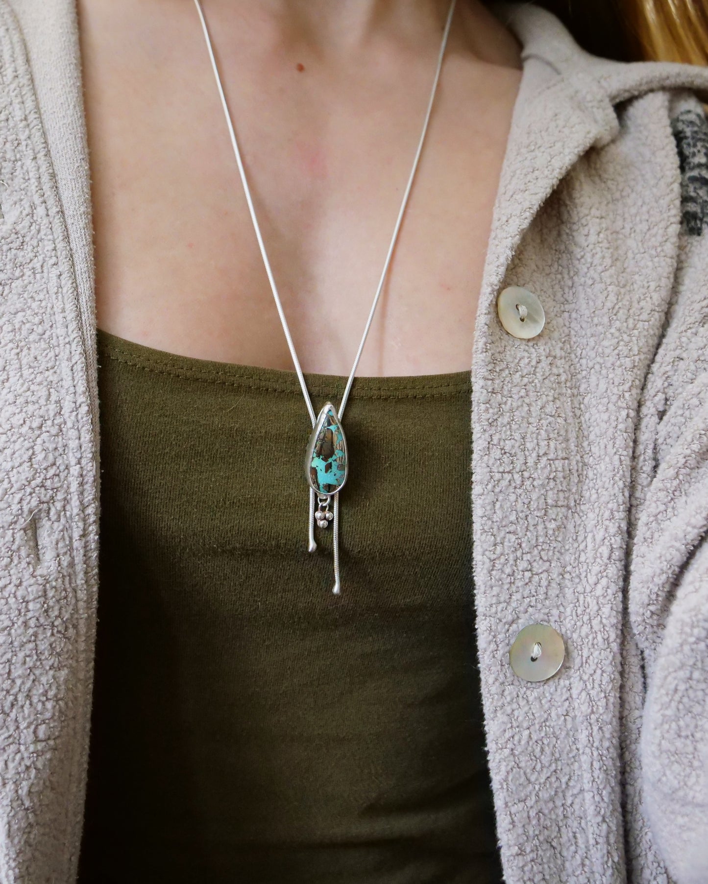 Pyrite in Turquoise Bolo