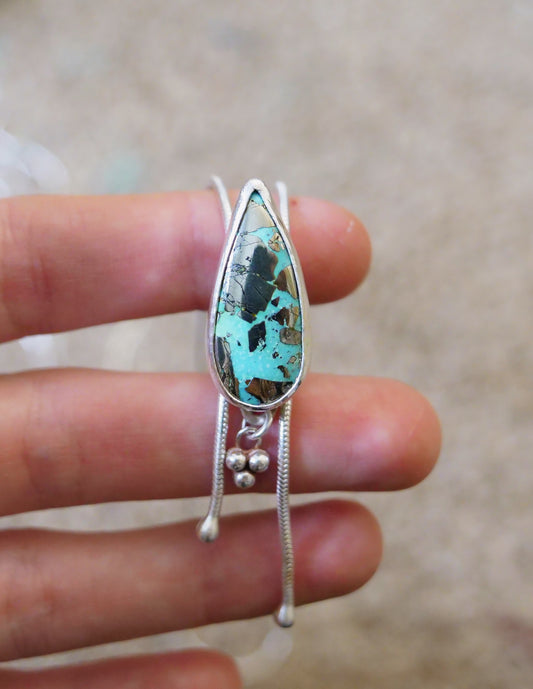 Pyrite in Turquoise Bolo