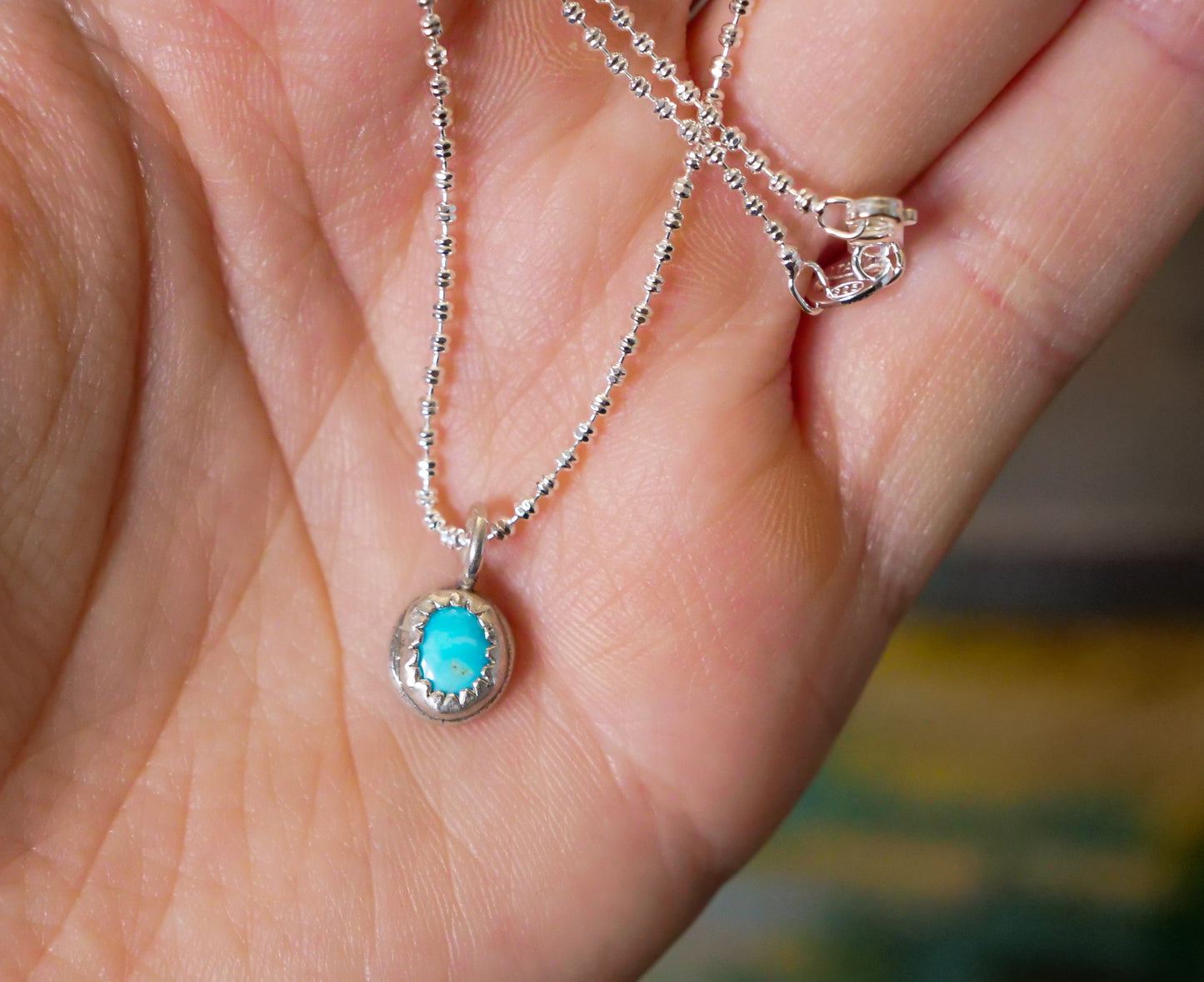 Fox Mine Turquoise Pebble Necklace