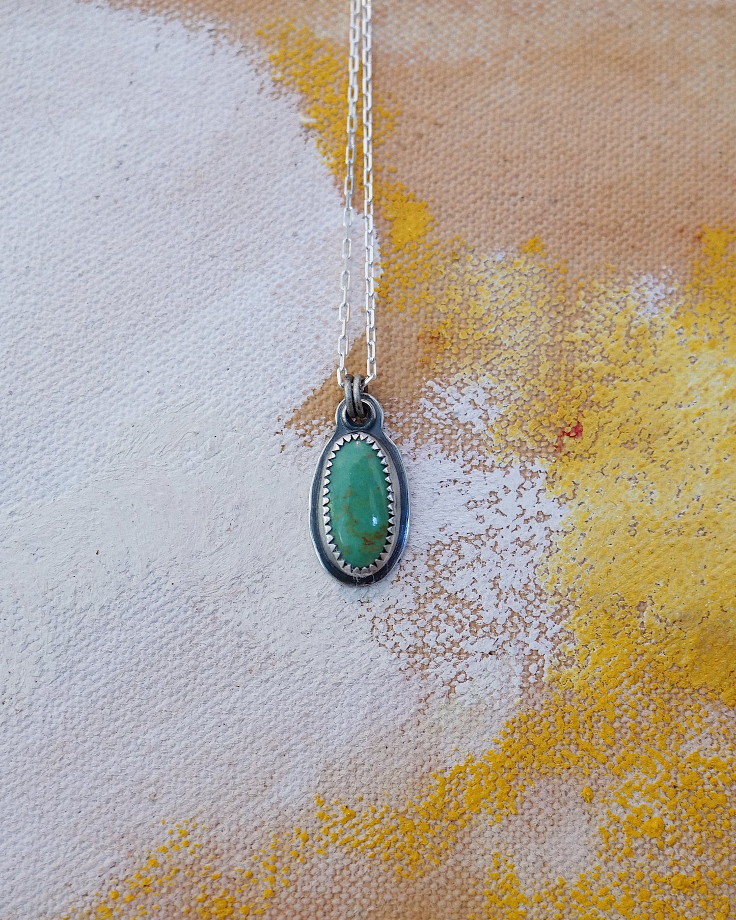 American Mined Turquoise Oval Necklace