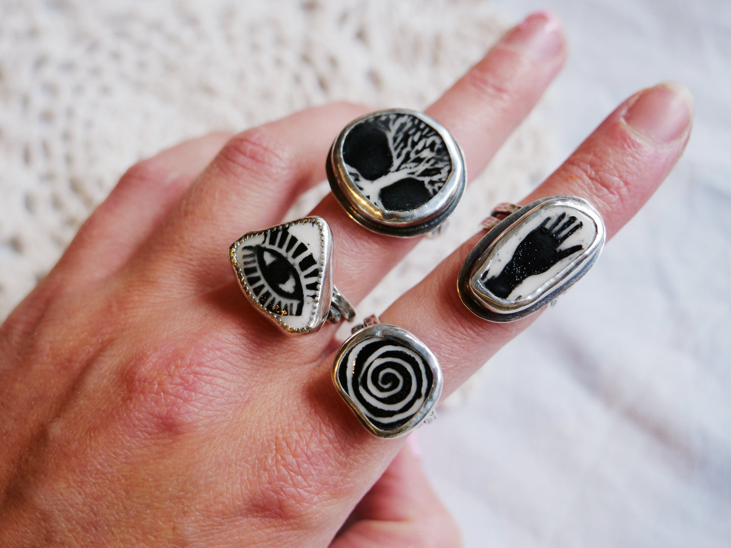 Ceramic Symbol Ring - The Spiral